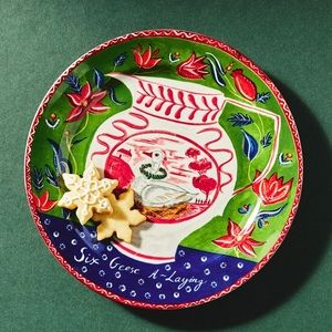 Anthropologie Emily Maude festive dessert plate